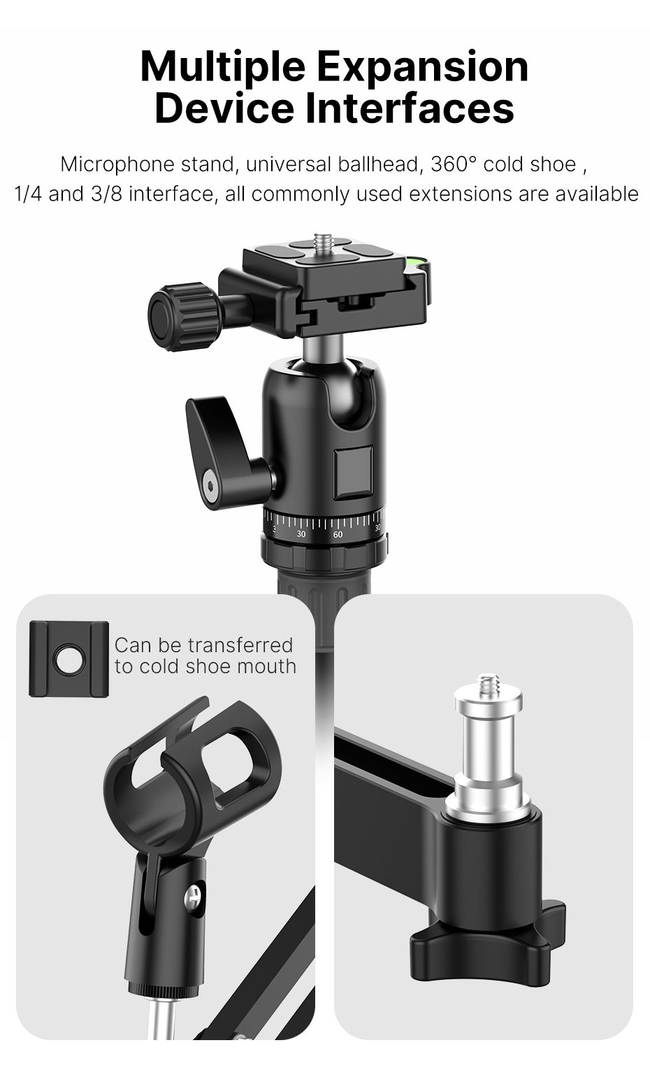 UURIG stolní ramena - držák světel, kamery a mikrofonu pro selfie natáčení a stream 4